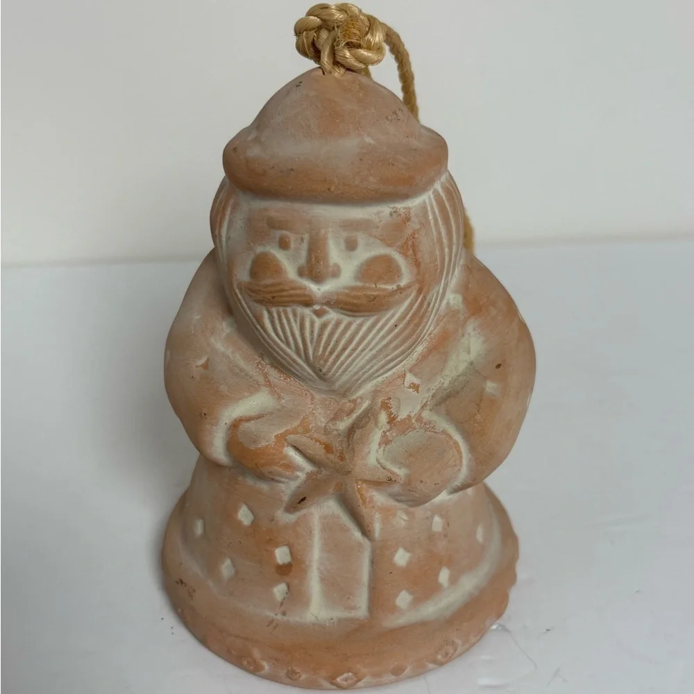 Terracotta Seaside Santa Bell with Starfish